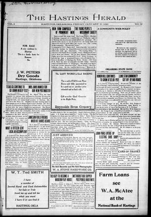 The Hastings Herald (Hastings, Okla.), Vol. 8, No. 12, Ed. 1 Friday, January 30, 1920