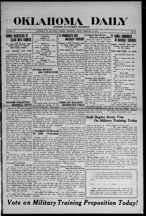 Oklahoma Daily (Norman, Okla.), Vol. 11, No. 90, Ed. 1 Friday, February 16, 1917