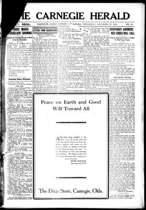 The Carnegie Herald (Carnegie, Okla.), Vol. 16, No. 38, Ed. 1 Wednesday, December 25, 1918
