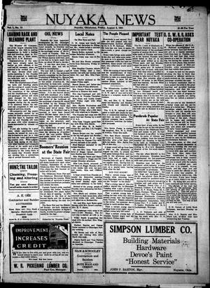 Nuyaka News (Nuyaka, Okla.), Vol. 1, No. 13, Ed. 1 Friday, August 5, 1921