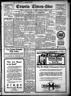 Coweta Times-Star (Coweta, Okla.), Vol. 16, No. 32, Ed. 1 Thursday, February 10, 1921