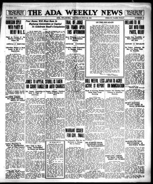 The Ada Weekly News (Ada, Okla.), Vol. 21, No. 14, Ed. 1 Thursday, July 28, 1921
