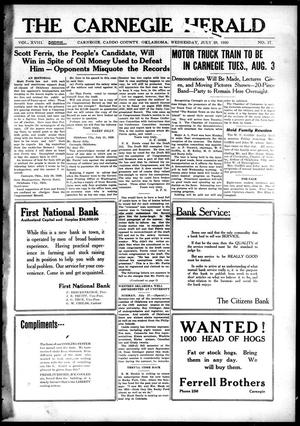 The Carnegie Herald (Carnegie, Okla.), Vol. 18, No. 17, Ed. 1 Wednesday, July 28, 1920