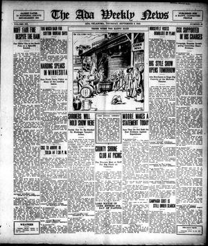 The Ada Weekly News (Ada, Okla.), Vol. 20, No. 20, Ed. 1 Thursday, September 9, 1920