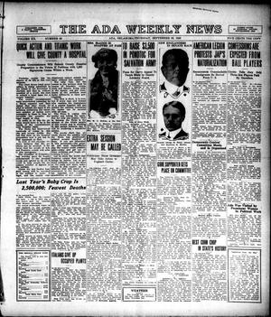 The Ada Weekly News (Ada, Okla.), Vol. 20, No. 23, Ed. 1 Thursday, September 30, 1920