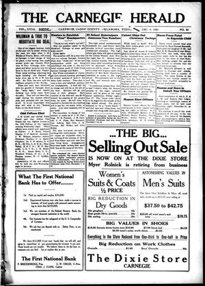 The Carnegie Herald (Carnegie, Okla.), Vol. 18, No. 36, Ed. 1 Wednesday, December 8, 1920