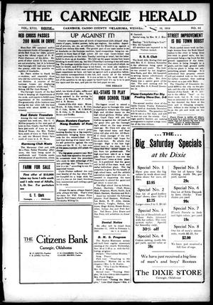 The Carnegie Herald (Carnegie, Okla.), Vol. 17, No. 33, Ed. 1 Wednesday, November 19, 1919