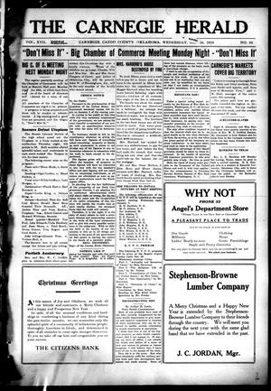 The Carnegie Herald (Carnegie, Okla.), Vol. 17, No. 38, Ed. 1 Wednesday, December 24, 1919