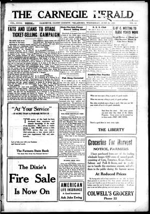 The Carnegie Herald (Carnegie, Okla.), Vol. 18, No. 12, Ed. 1 Wednesday, June 23, 1920