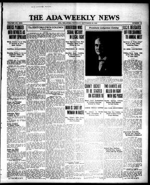 The Ada Weekly News (Ada, Okla.), Vol. 22, No. 23, Ed. 1 Thursday, September 28, 1922