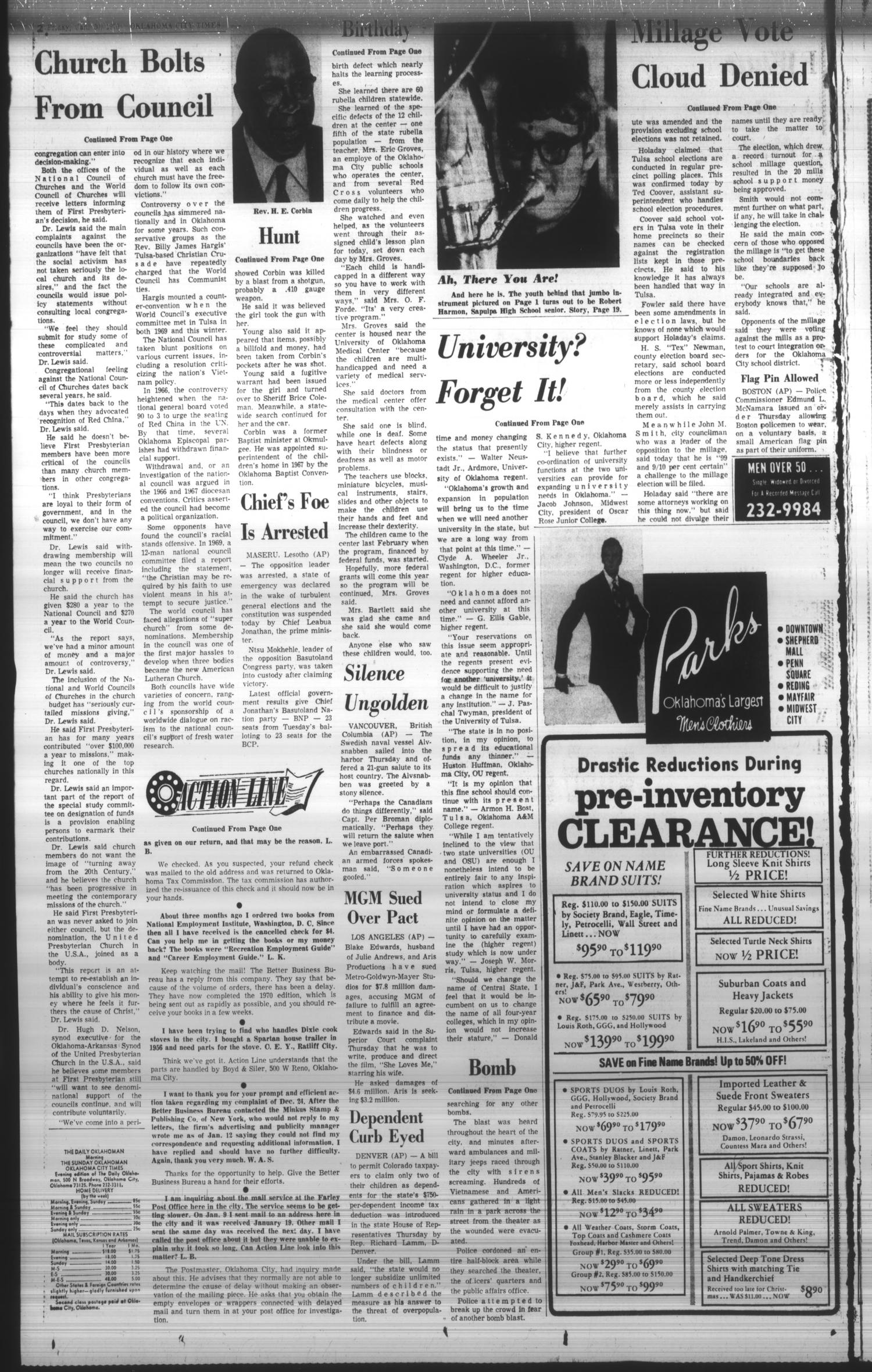 Oklahoma City Times (Oklahoma City, Okla.), Vol. 80, No. 296, Ed. 2 Friday, January 30, 1970
                                                
                                                    [Sequence #]: 2 of 5
                                                