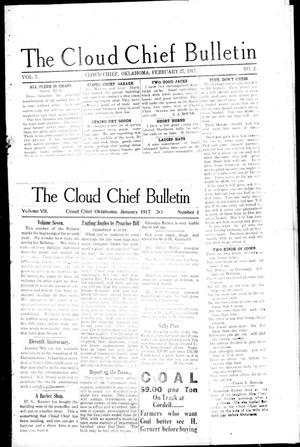 Primary view of object titled 'The Cloud Chief Bulletin (Cloud Chief, Okla.), Vol. 7, No. 1, Ed. 1 Tuesday, January 30, 1917'.