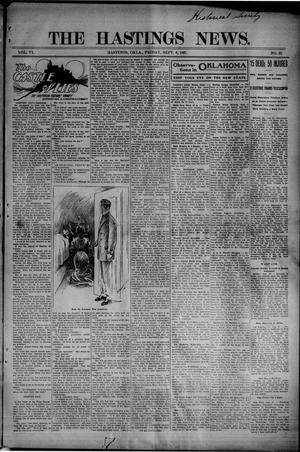 Primary view of object titled 'The Hastings News. (Hastings, Okla.), Vol. 6, No. 23, Ed. 1 Friday, September 6, 1907'.