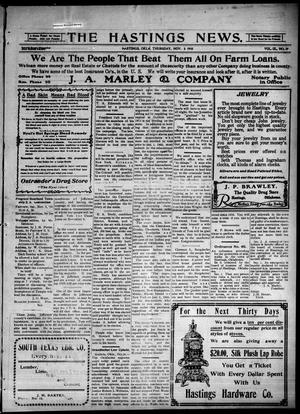 The Hastings News. (Hastings, Okla.), Vol. 9, No. 29, Ed. 1 Thursday, November 3, 1910
