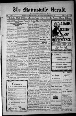 The Mannsville Herald. (Mannsville, Okla.), Vol. 1, No. 35, Ed. 1 Friday, February 17, 1911