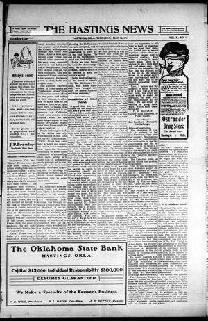 The Hastings News (Hastings, Okla.), Vol. 10, No. 5, Ed. 1 Thursday, May 18, 1911