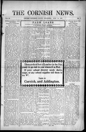 The Cornish News. (Cornish, Okla.), Vol. 3, No. 5, Ed. 1 Friday, July 14, 1911