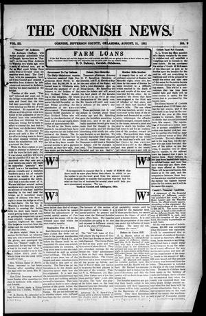 The Cornish News. (Cornish, Okla.), Vol. 3, No. 9, Ed. 1 Friday, August 11, 1911