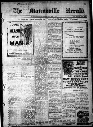 Primary view of object titled 'The Mannsville Herald. (Mannsville, Okla.), No. 30, Ed. 1 Friday, January 5, 1912'.
