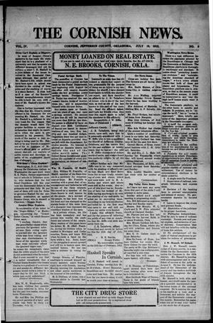 The Cornish News. (Cornish, Okla.), Vol. 4, No. 6, Ed. 1 Friday, July 19, 1912