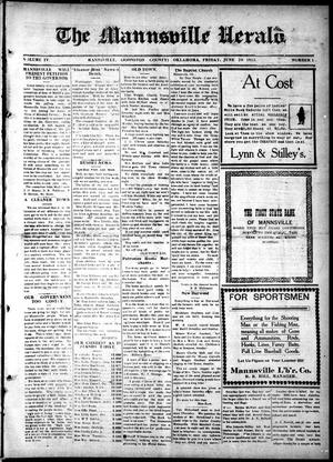 The Mannsville Herald. (Mannsville, Okla.), Vol. 4, No. 1, Ed. 1 Friday, June 20, 1913