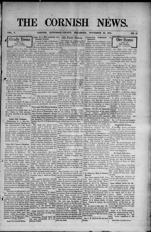 Primary view of object titled 'The Cornish News. (Cornish, Okla.), Vol. 5, No. 25, Ed. 1 Friday, November 28, 1913'.