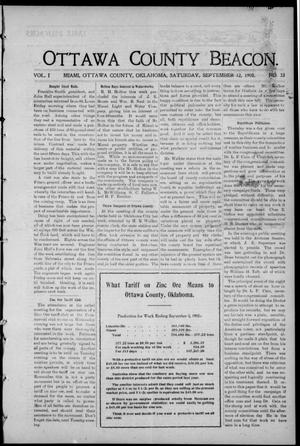 Ottawa County Beacon. (Miami, Okla.), Vol. 1, No. 33, Ed. 1 Saturday, September 12, 1908