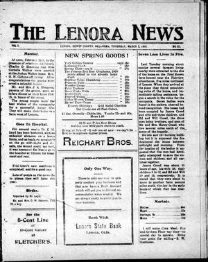 The Lenora News (Lenora, Okla.), Vol. 2, No. 22, Ed. 1 Thursday, March 2, 1916