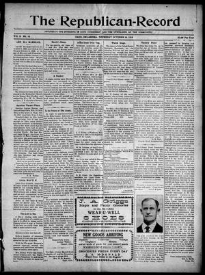 The Republican-Record (Gage, Okla.), Vol. 15, No. 43, Ed. 1 Thursday, October 24, 1918