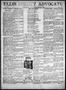 Thumbnail image of item number 1 in: 'Ellis County Advocate (Gage, Okla.), Vol. 4, No. 31, Ed. 1 Thursday, December 8, 1921'.