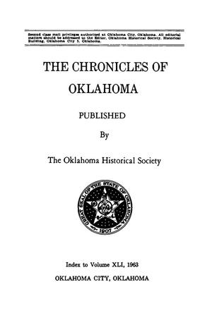 Chronicles of Oklahoma, Volume 41, Number 1, Spring 1963