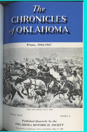Primary view of object titled 'Chronicles of Oklahoma, Volume 44, Number 4, Winter 1966-67'.