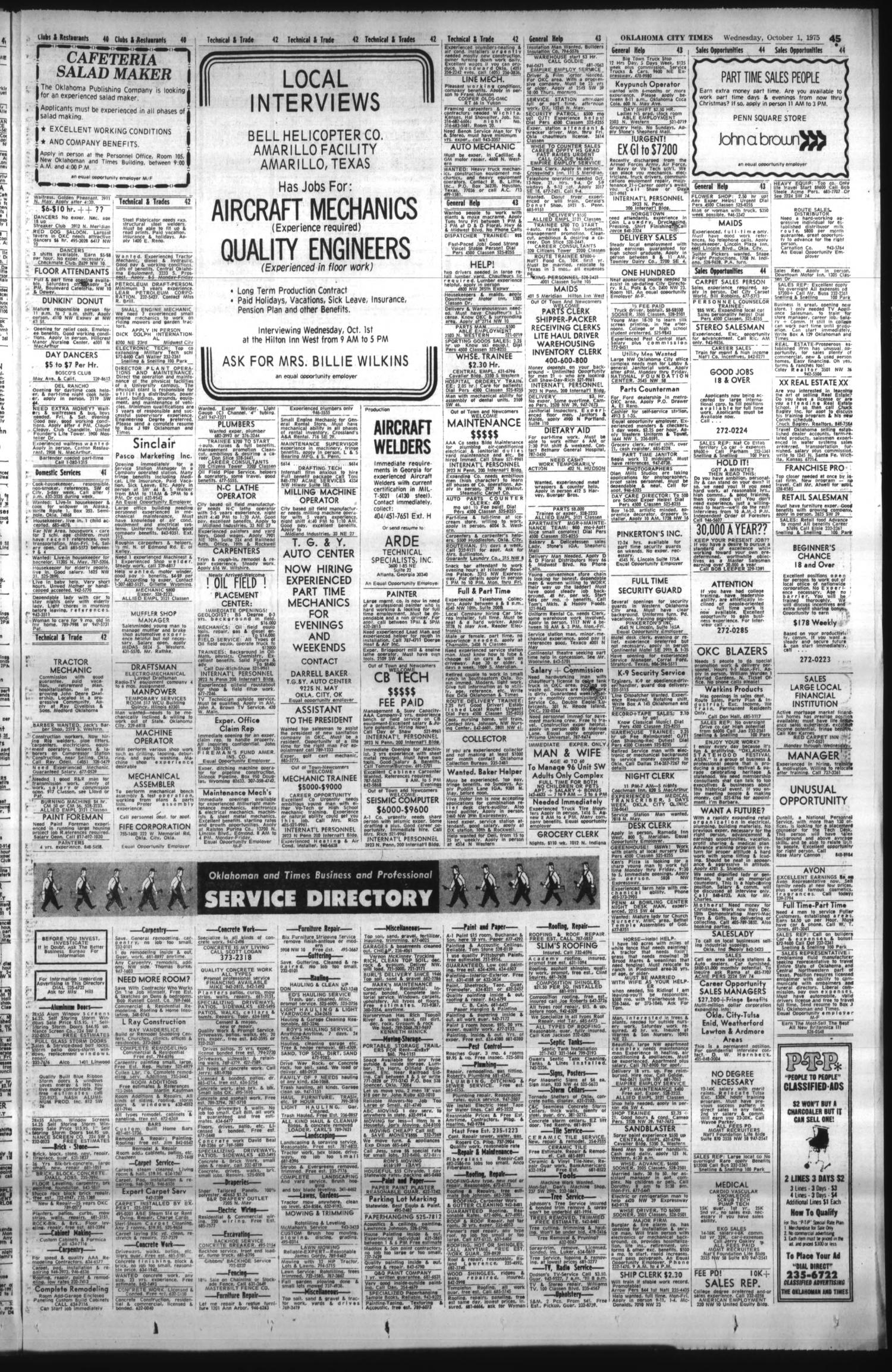 Oklahoma City Times (Oklahoma City, Okla.), Vol. 86, No. 191, Ed. 1 Wednesday, October 1, 1975
                                                
                                                    [Sequence #]: 45 of 52
                                                