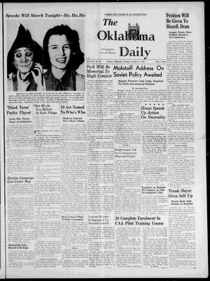 The Oklahoma Daily (Norman, Okla.), Vol. 25, No. 42, Ed. 1 Tuesday, October 31, 1939