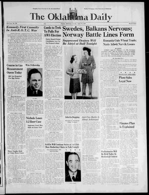 The Oklahoma Daily (Norman, Okla.), Vol. 25, No. 158, Ed. 1 Tuesday, April 16, 1940