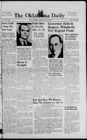 The Oklahoma Daily (Norman, Okla.), Vol. 25, No. 207, Ed. 1 Thursday, June 27, 1940