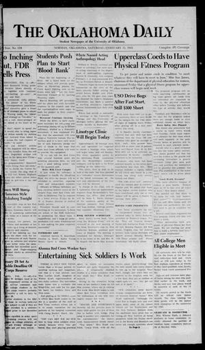 The Oklahoma Daily (Norman, Okla.), Vol. 28, No. 115, Ed. 1 Saturday, February 13, 1943