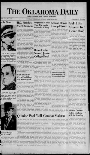 The Oklahoma Daily (Norman, Okla.), Vol. 28, No. 140, Ed. 1 Sunday, March 14, 1943