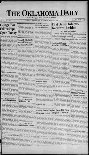 The Oklahoma Daily (Norman, Okla.), Vol. 28, No. 167, Ed. 1 Saturday, April 17, 1943