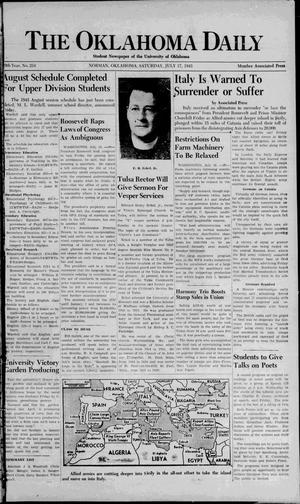 The Oklahoma Daily (Norman, Okla.), Vol. 28, No. 231, Ed. 1 Saturday, July 17, 1943