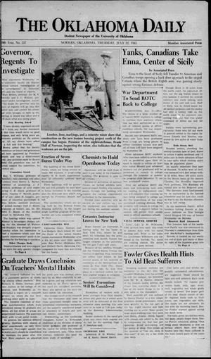 The Oklahoma Daily (Norman, Okla.), Vol. 28, No. 234, Ed. 1 Thursday, July 22, 1943