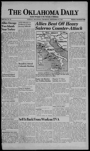 The Oklahoma Daily (Norman, Okla.), Vol. 30, No. 9, Ed. 1 Thursday, September 16, 1943