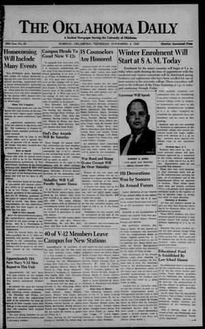 The Oklahoma Daily (Norman, Okla.), Vol. 30, No. 37, Ed. 1 Thursday, November 4, 1943