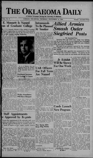 The Oklahoma Daily (Norman, Okla.), Vol. 31, No. 6, Ed. 1 Thursday, September 14, 1944