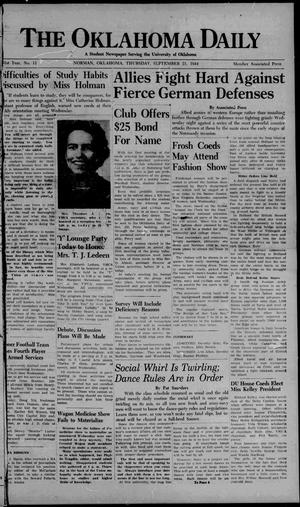 The Oklahoma Daily (Norman, Okla.), Vol. 31, No. 11, Ed. 1 Thursday, September 21, 1944