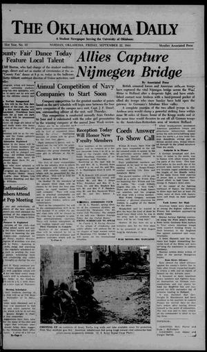 The Oklahoma Daily (Norman, Okla.), Vol. 31, No. 12, Ed. 1 Friday, September 22, 1944