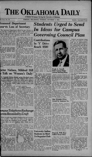 The Oklahoma Daily (Norman, Okla.), Vol. 31, No. 19, Ed. 1 Tuesday, October 3, 1944