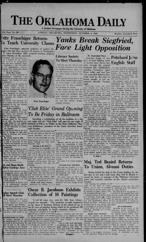 The Oklahoma Daily (Norman, Okla.), Vol. 31, No. 20, Ed. 1 Wednesday, October 4, 1944