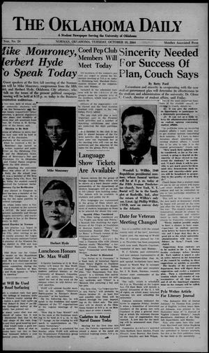 The Oklahoma Daily (Norman, Okla.), Vol. 31, No. 24, Ed. 1 Tuesday, October 10, 1944