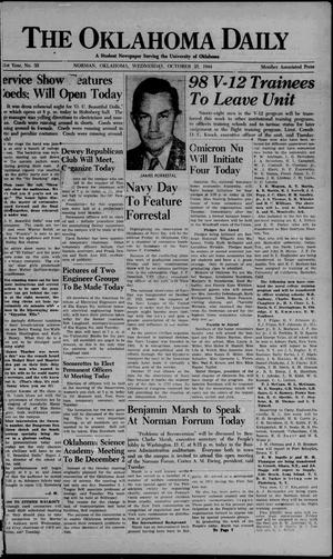 The Oklahoma Daily (Norman, Okla.), Vol. 31, No. 35, Ed. 1 Wednesday, October 25, 1944